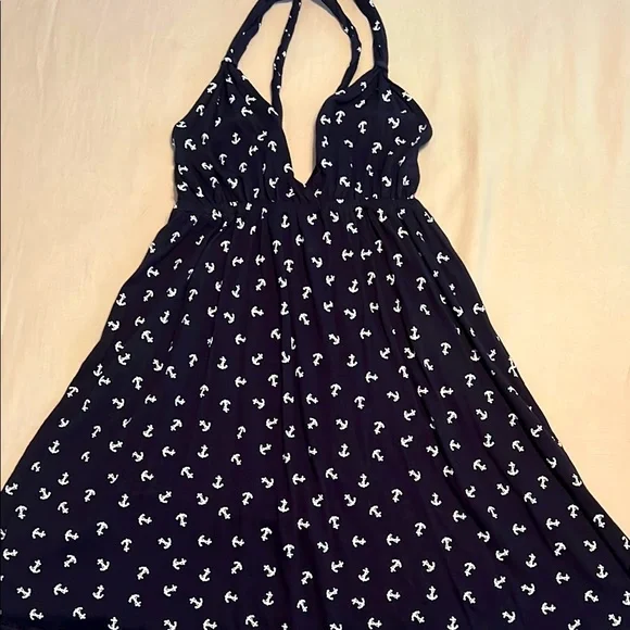Xhilaration Navy Anchor Print Dress - Picture 1 of 5